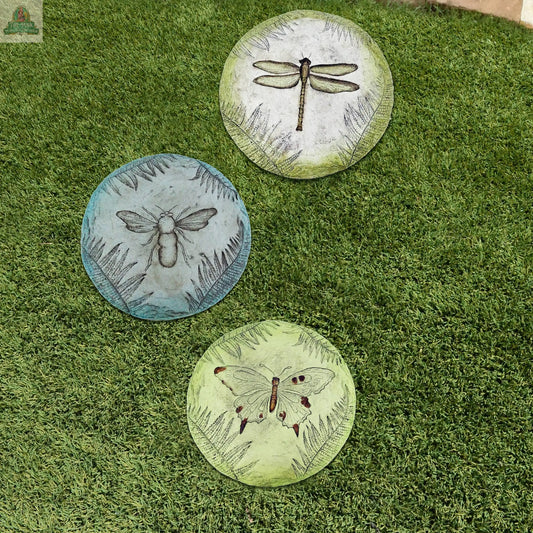 Alpine Corporation Imprinted Insect Stepping Stones Pink Platypus Emporium