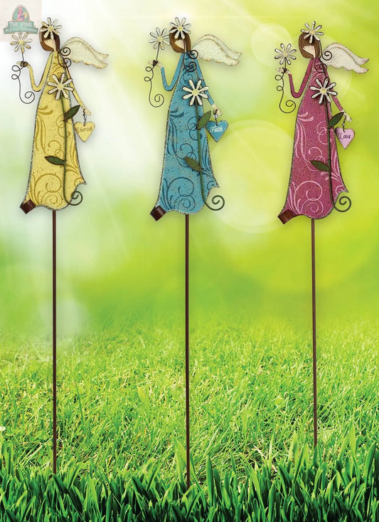 Angelic Flower Plant Picks 3 Asst Pink Platypus Emporium