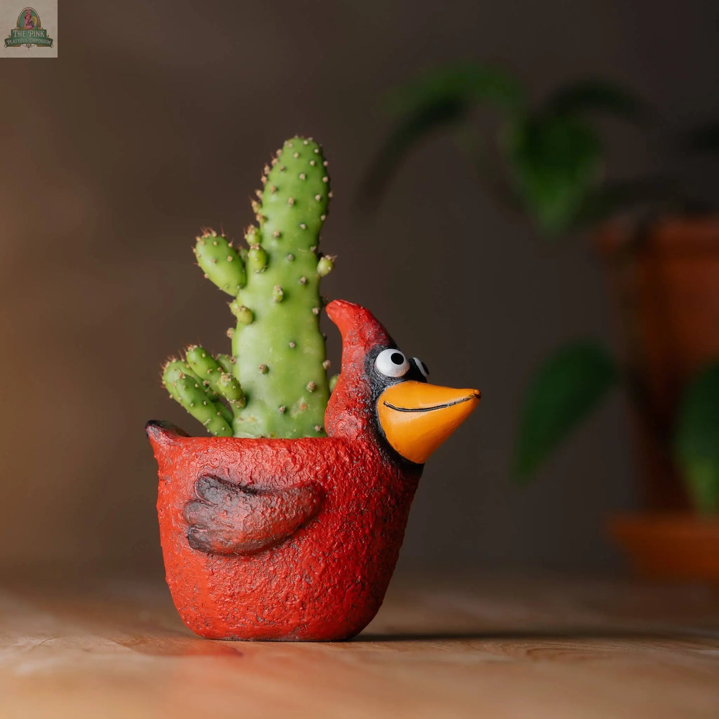 Baby Red Cardinal Blobhouse Planter - Ruby Pink Platypus Emporium