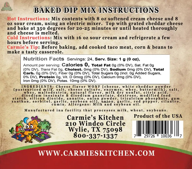 Baked Enchilada Dip Mix Carmie's Kitchen