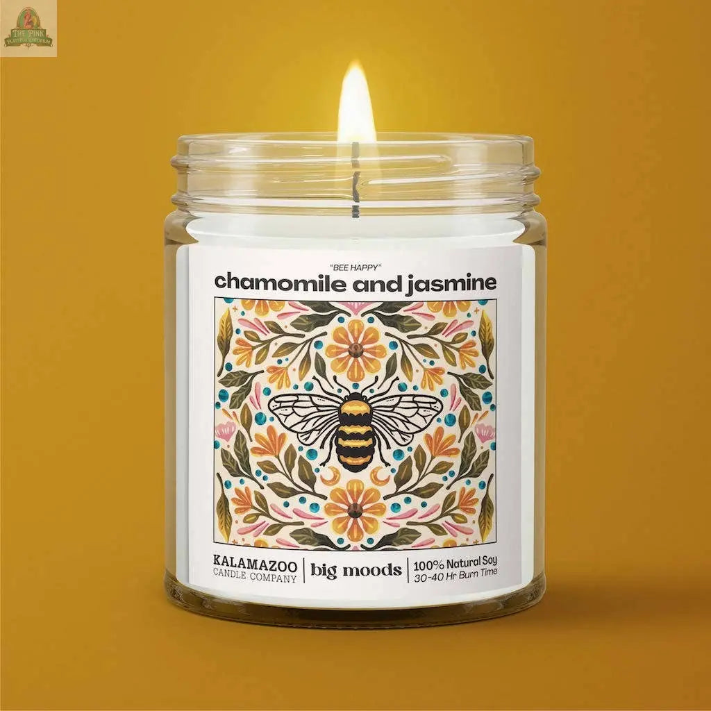 "Bee Happy" Chamomile and Jasmine -  Luxury Soy Candle Big Moods