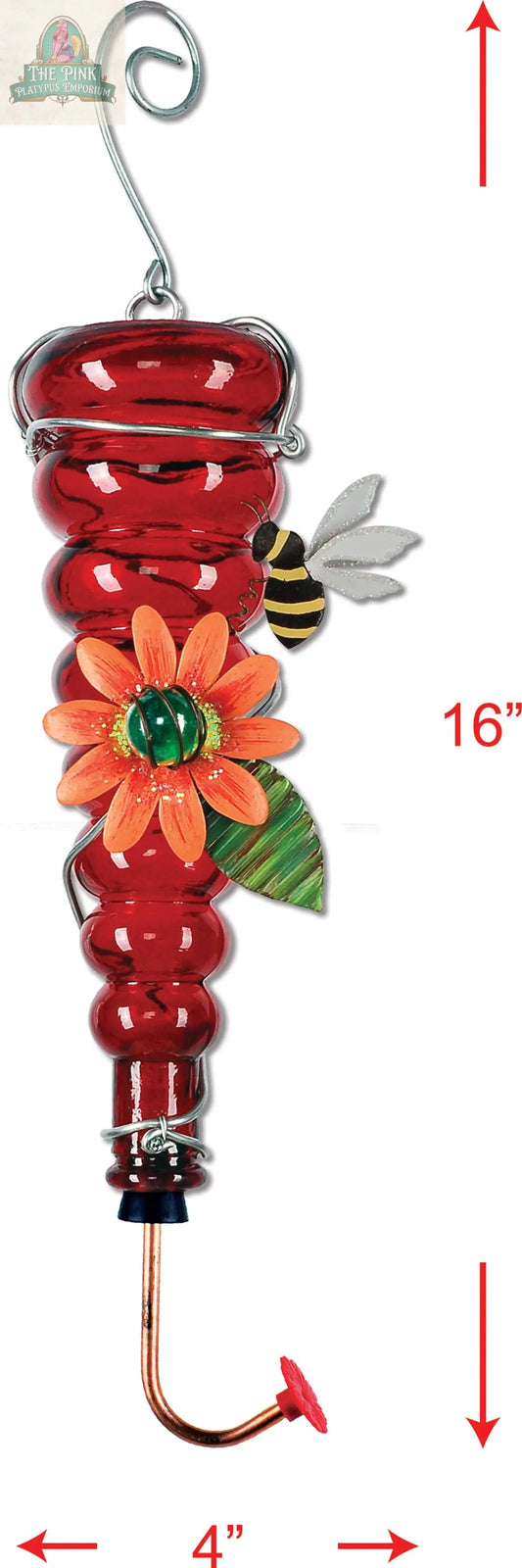 Bee Hummingbird Feeder Pink Platypus Emporium