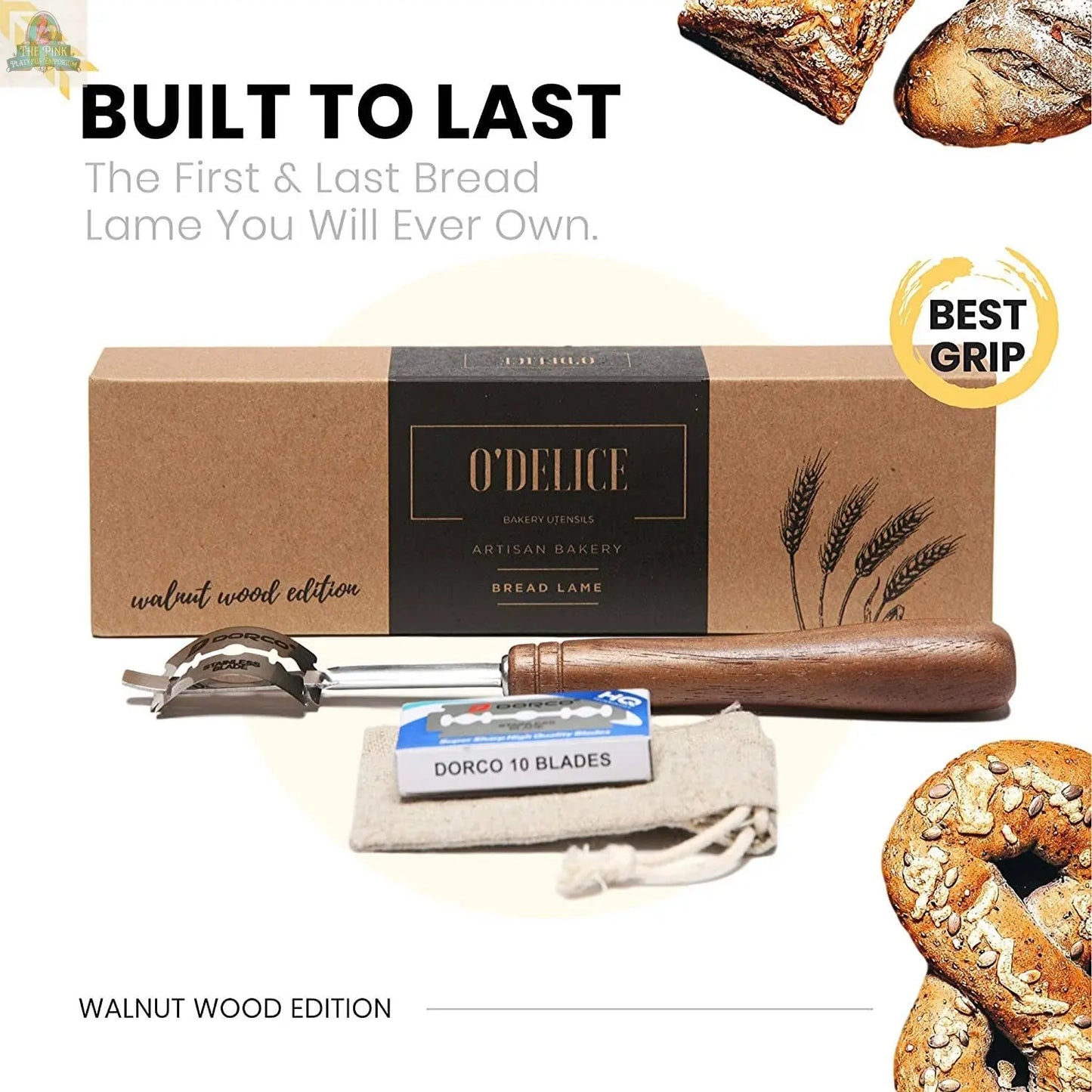 Bread Lame Handcrafted in Walnut Wood With Storage & Blades O'Delice Bakery