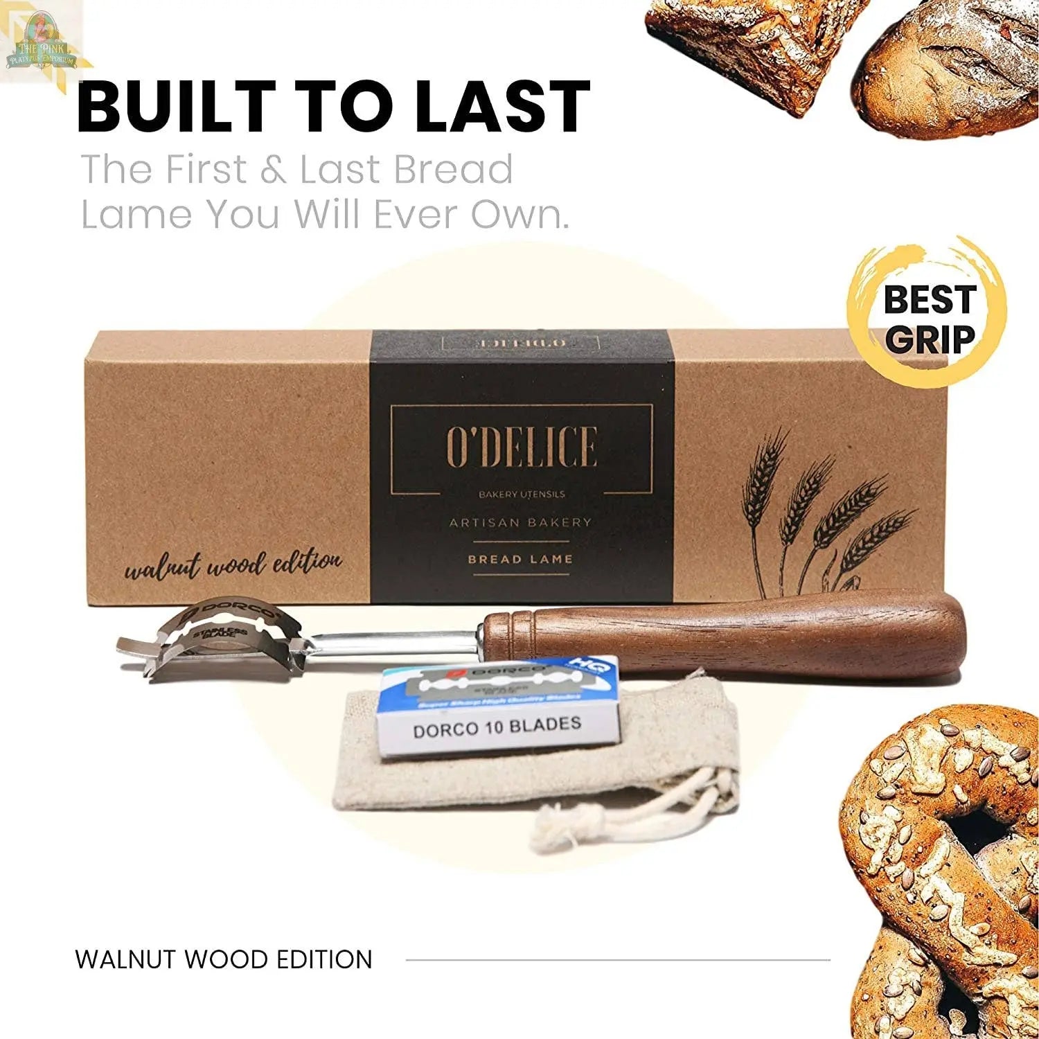 Bread Lame Handcrafted in Walnut Wood With Storage & Blades O'Delice Bakery