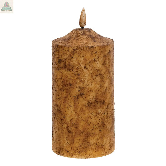 Burnt Ivory Flicker Flame Timer Cake Pillar, 6" The Hearthside Collection