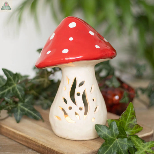 Ceramic Mushroom Tealight Candle Holder Pink Platypus Emporium