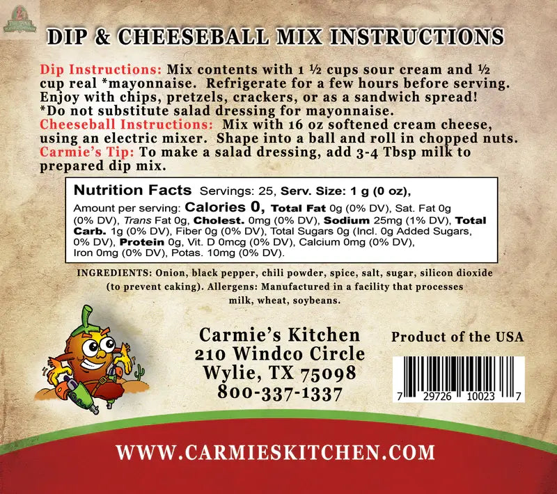 Chipotle Ranch Dip Mix Carmie's Kitchen