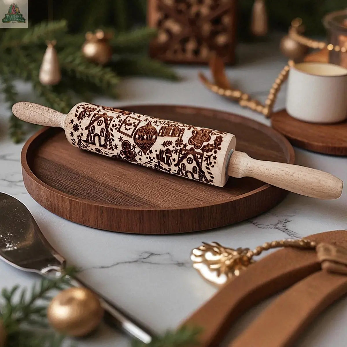 The Christmas Rolling Pin Set | 10 Styles features wooden pins engraved with festive designs—ideal for baking and gifting during the holidays, and a charming addition to your Christmas kitchen décor.