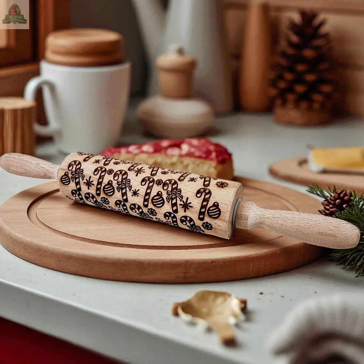 The Christmas Rolling Pin Set | 10 Styles is a festive addition to any kitchen, featuring engraved designs—ideal for holiday baking and gifting.