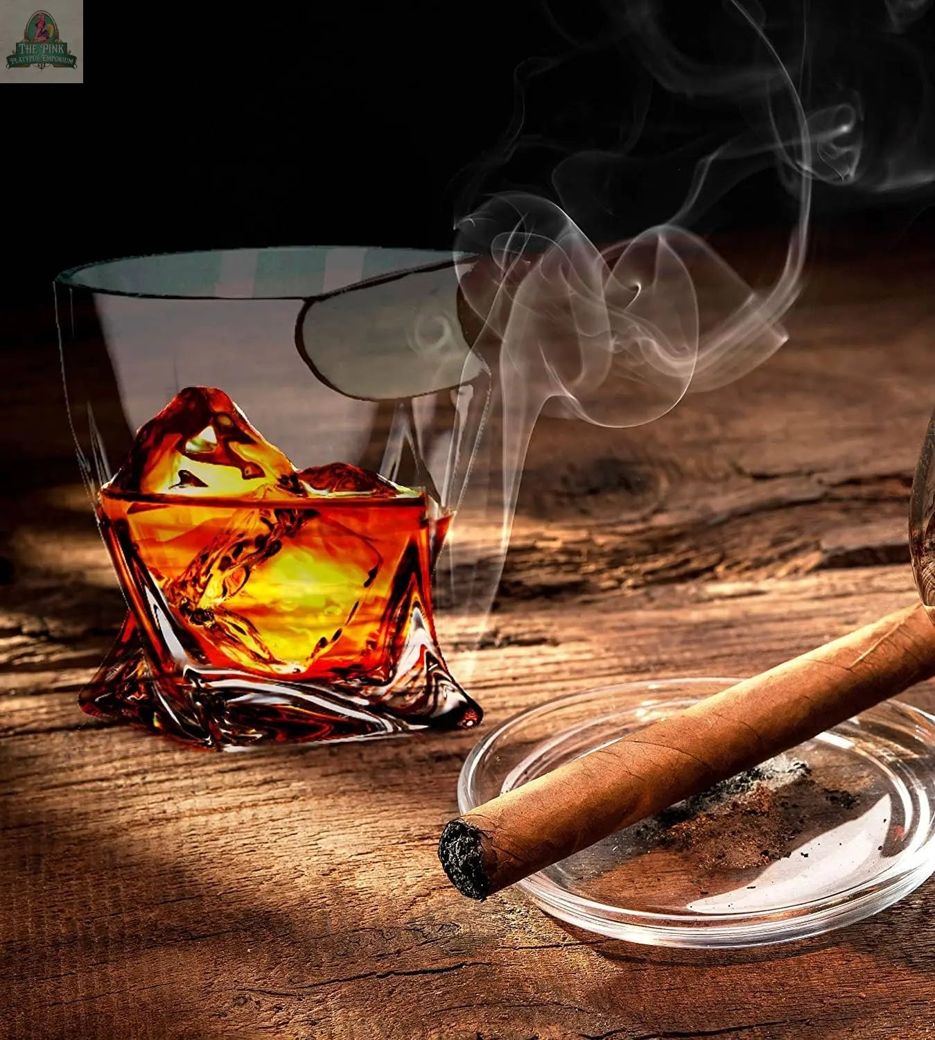 Cigar Whiskey Glass - Twist & Rounded Whiskey Glass 2 Pk Pink Platypus Emporium