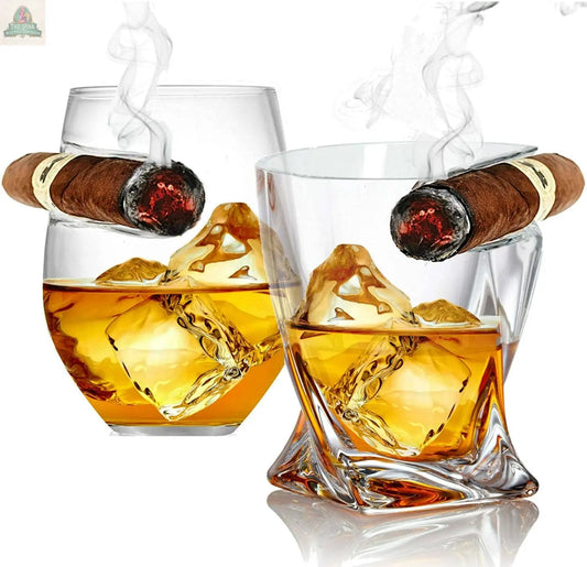 Cigar Whiskey Glass - Twist & Rounded Whiskey Glass 2 Pk Pink Platypus Emporium