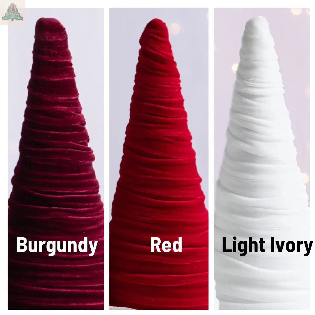 Cones Velvet Set of 4, Best 25 Colors, Spring tabletop: Red Your Heart's Content