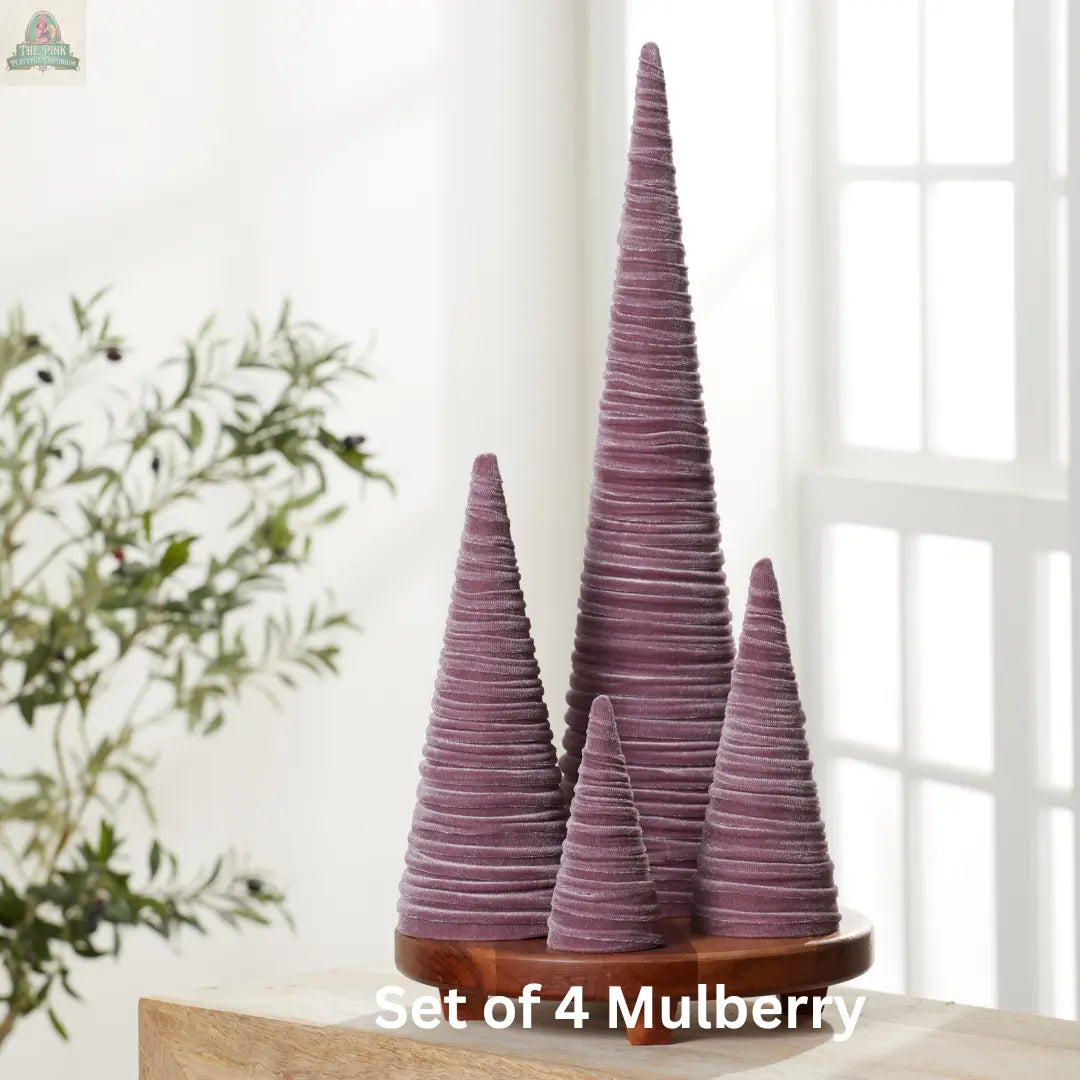 Cones Velvet Set of 4, Best 25 Colors, Spring tabletop: Red Your Heart's Content