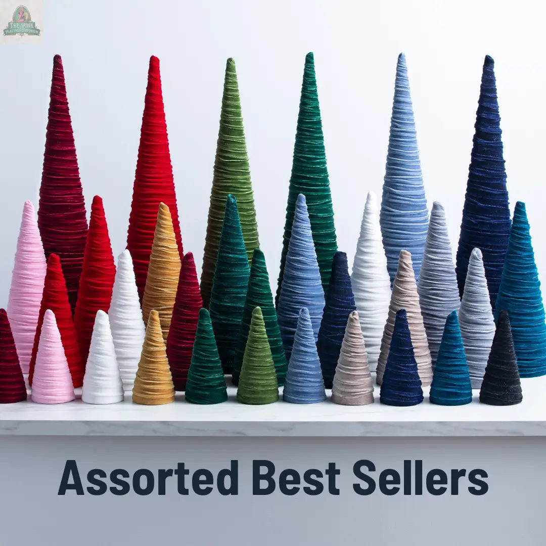 Cones Velvet Set of 4, Best 25 Colors, Spring tabletop: Red Your Heart's Content