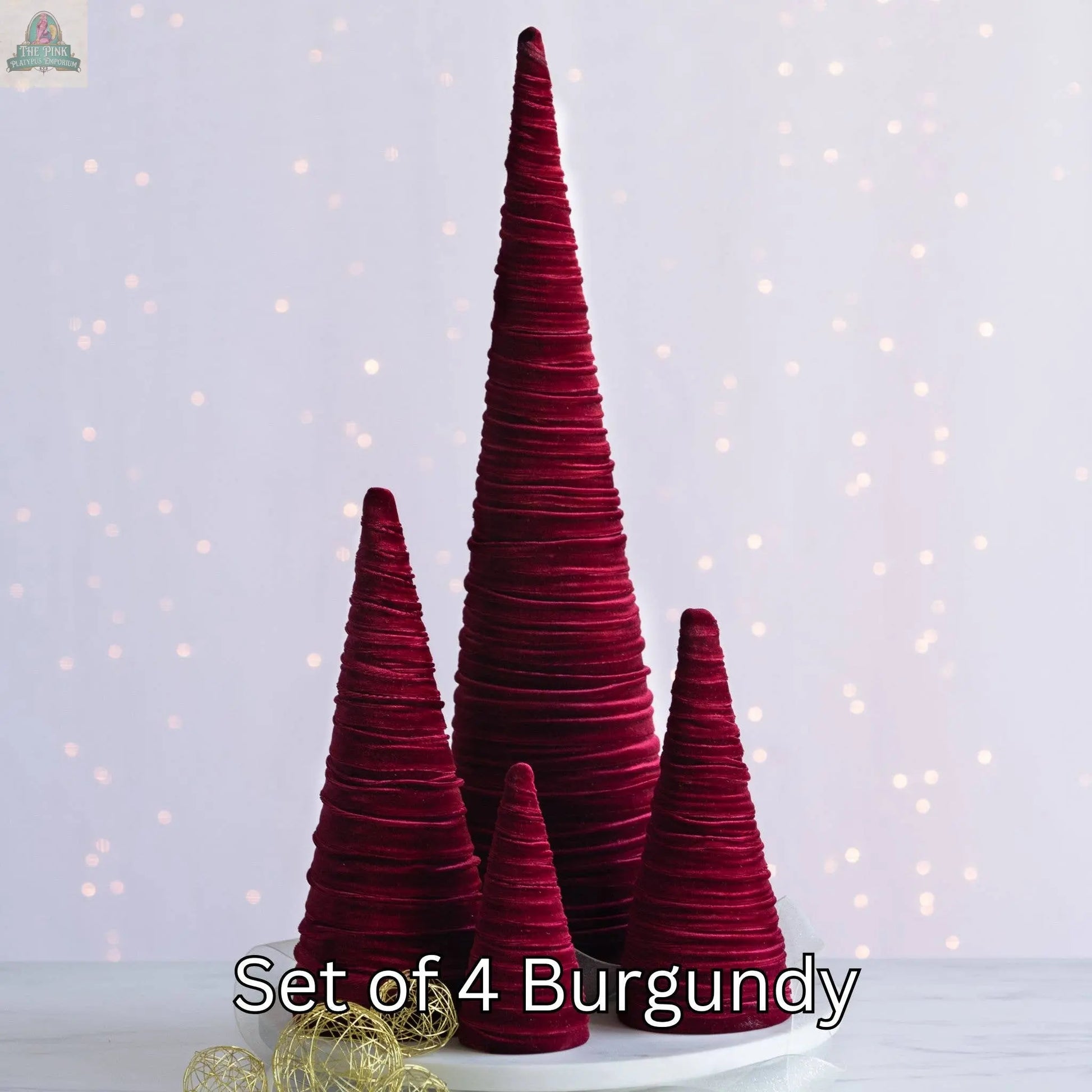 Cones Velvet Set of 4, Best 25 Colors, Spring tabletop: Red Your Heart's Content