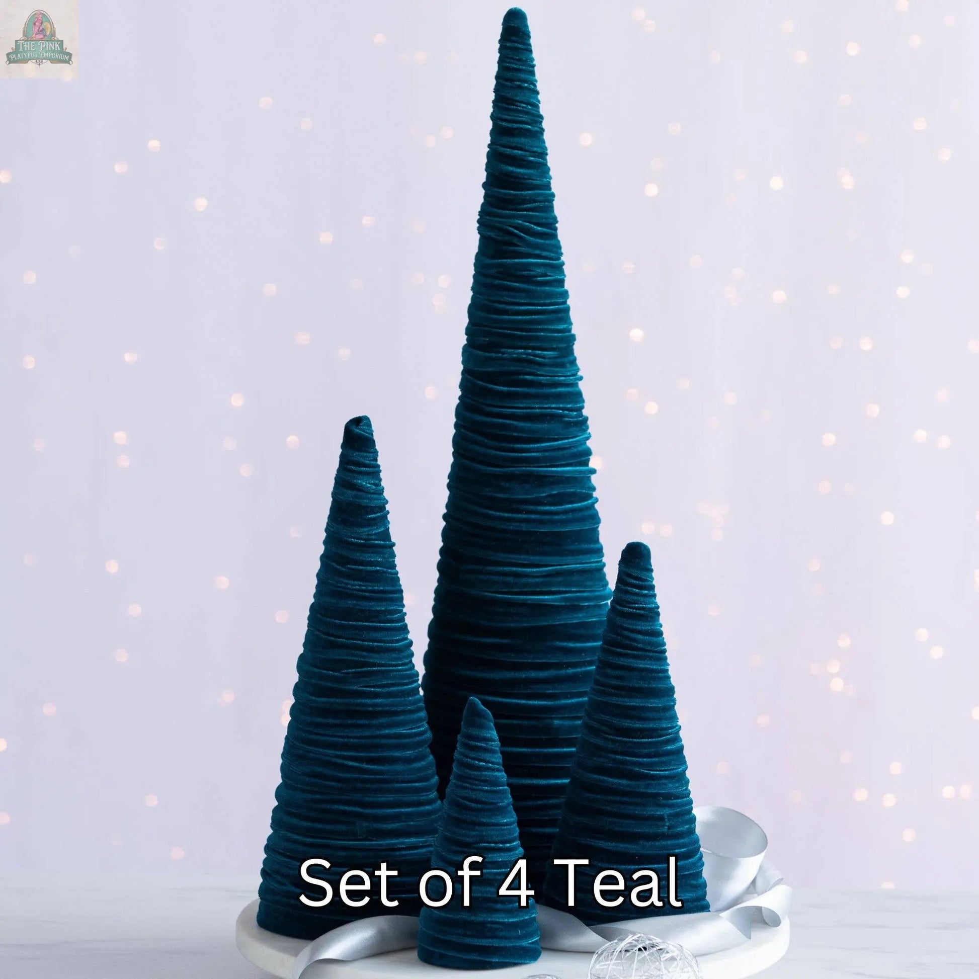 Cones Velvet Set of 4, Best 25 Colors, Spring tabletop: Red Your Heart's Content