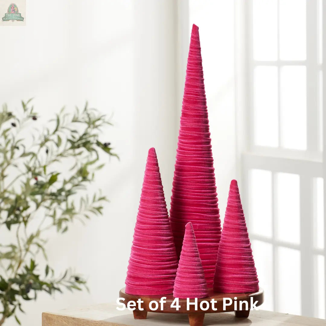 Cones Velvet Set of 4, Best 25 Colors, Spring tabletop: Red Your Heart's Content