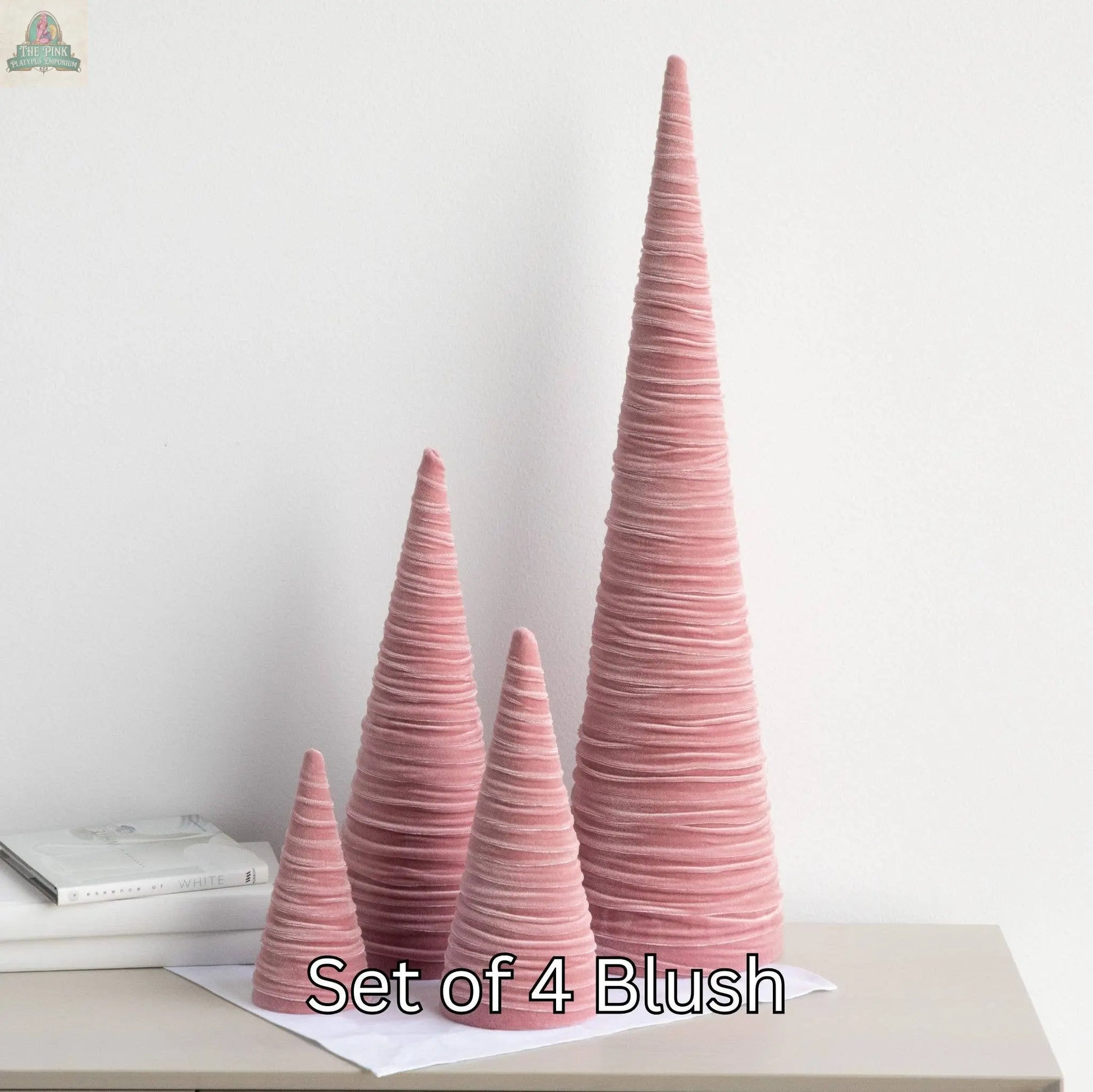 Cones Velvet Set of 4, Best 25 Colors, Spring tabletop: Red Your Heart's Content