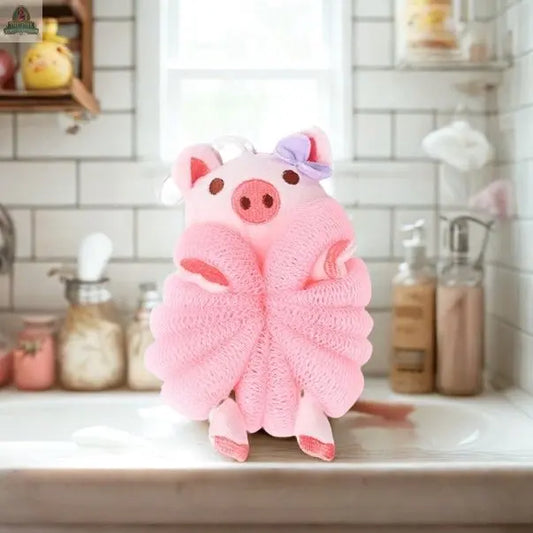 Cute Cartoon Bath Sponge: Pig Pink Platypus Emporium