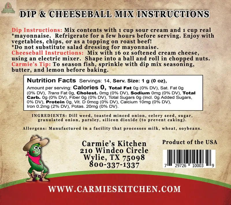 Dilliest Dill Dip Mix Pink Platypus Emporium