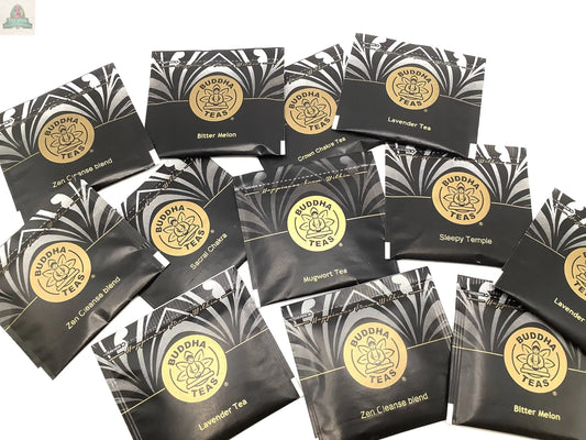 Divination tea party favors. Assortment Buddha Tea packets Pink Platypus Emporium