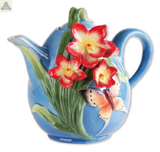 Dogwood Teapot Blue Sky Clayworks