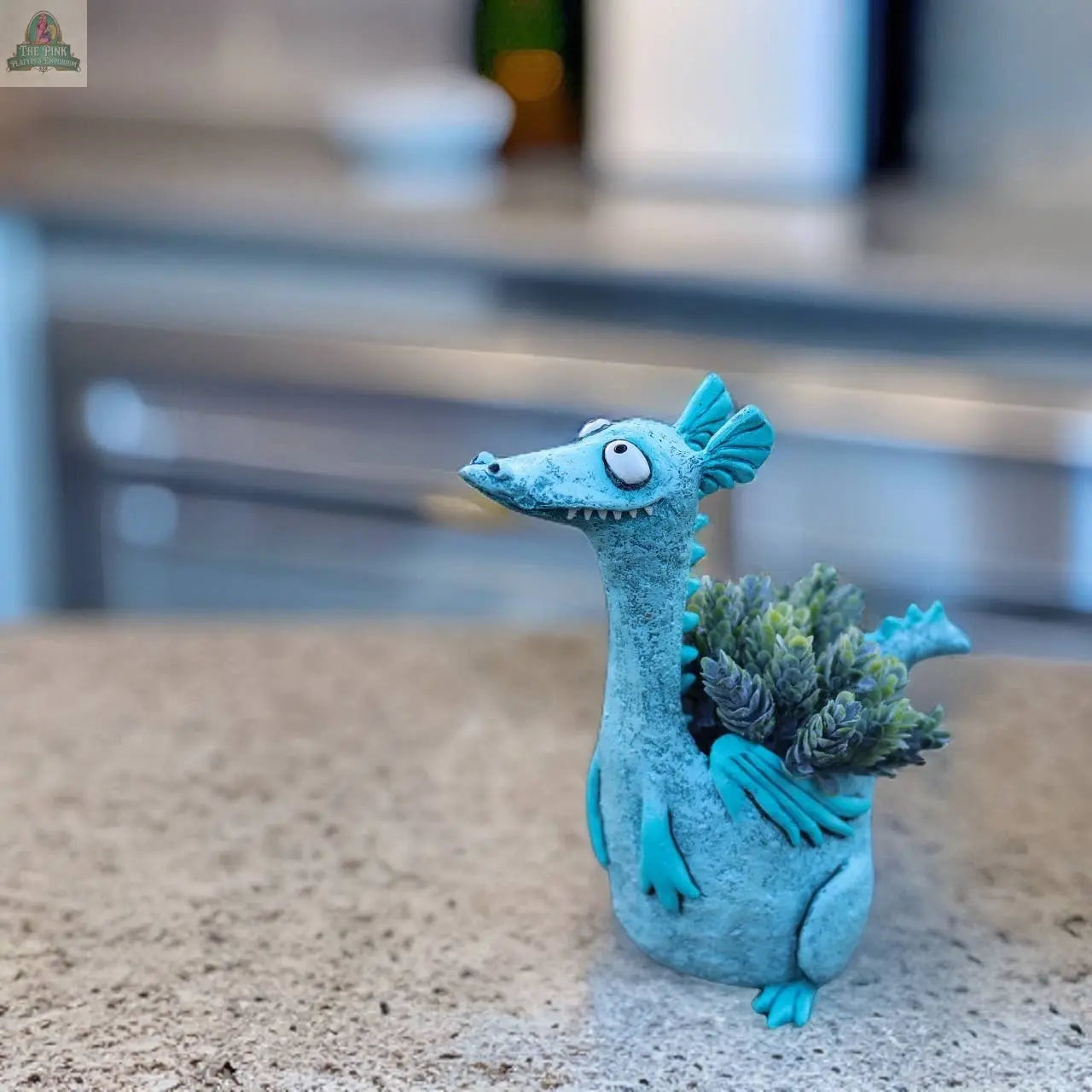 Drake Teal Dragon Blobhouse Planter Pink Platypus Emporium