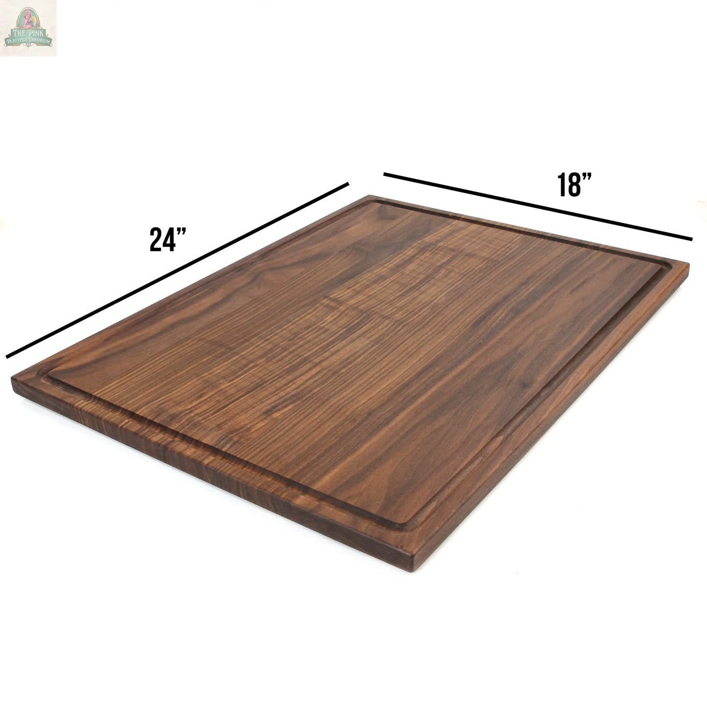 Extra Large Walnut Cutting Board 24" x 18", With Juice Groove, Father's Day Gift, Wedding Gift, Anniversary Gift, 100% Made in the USA Pink Platypus Emporium
