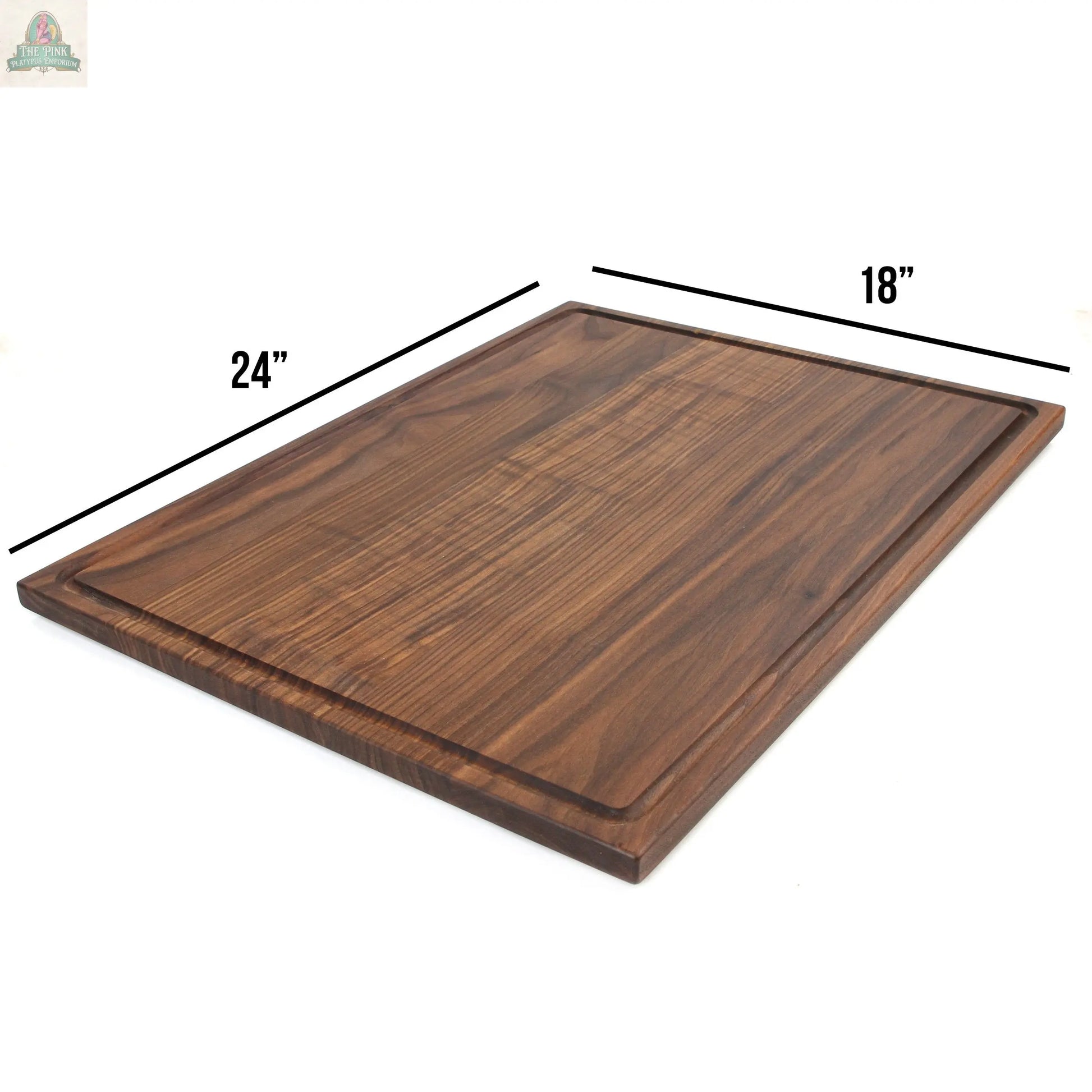Extra Large Walnut Cutting Board 24" x 18", With Juice Groove, Father's Day Gift, Wedding Gift, Anniversary Gift, 100% Made in the USA Pink Platypus Emporium