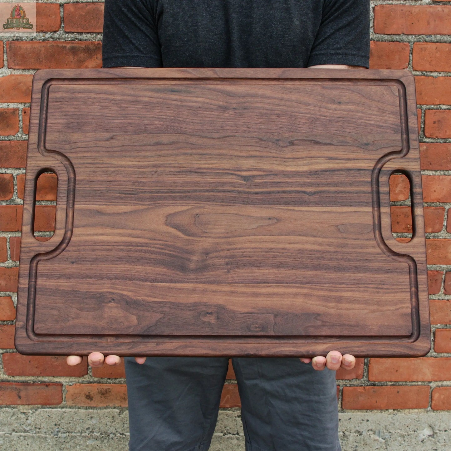 Extra Large Walnut Cutting Board, 24"x18" Charcuterie Serving Tray, Customizable Wedding Board, 100% Made in the USA Pink Platypus Emporium
