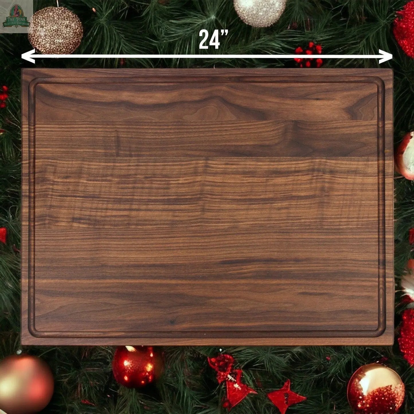 Extra Large Walnut Cutting Board, 24"x18" Charcuterie Serving Tray, Customizable Wedding Board, 100% Made in the USA Pink Platypus Emporium