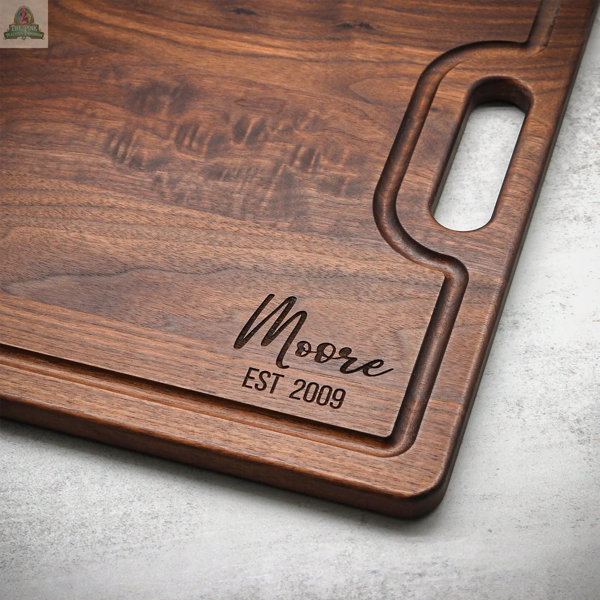 Extra Large Walnut Cutting Board, 24"x18" Charcuterie Serving Tray, Customizable Wedding Board, 100% Made in the USA Pink Platypus Emporium