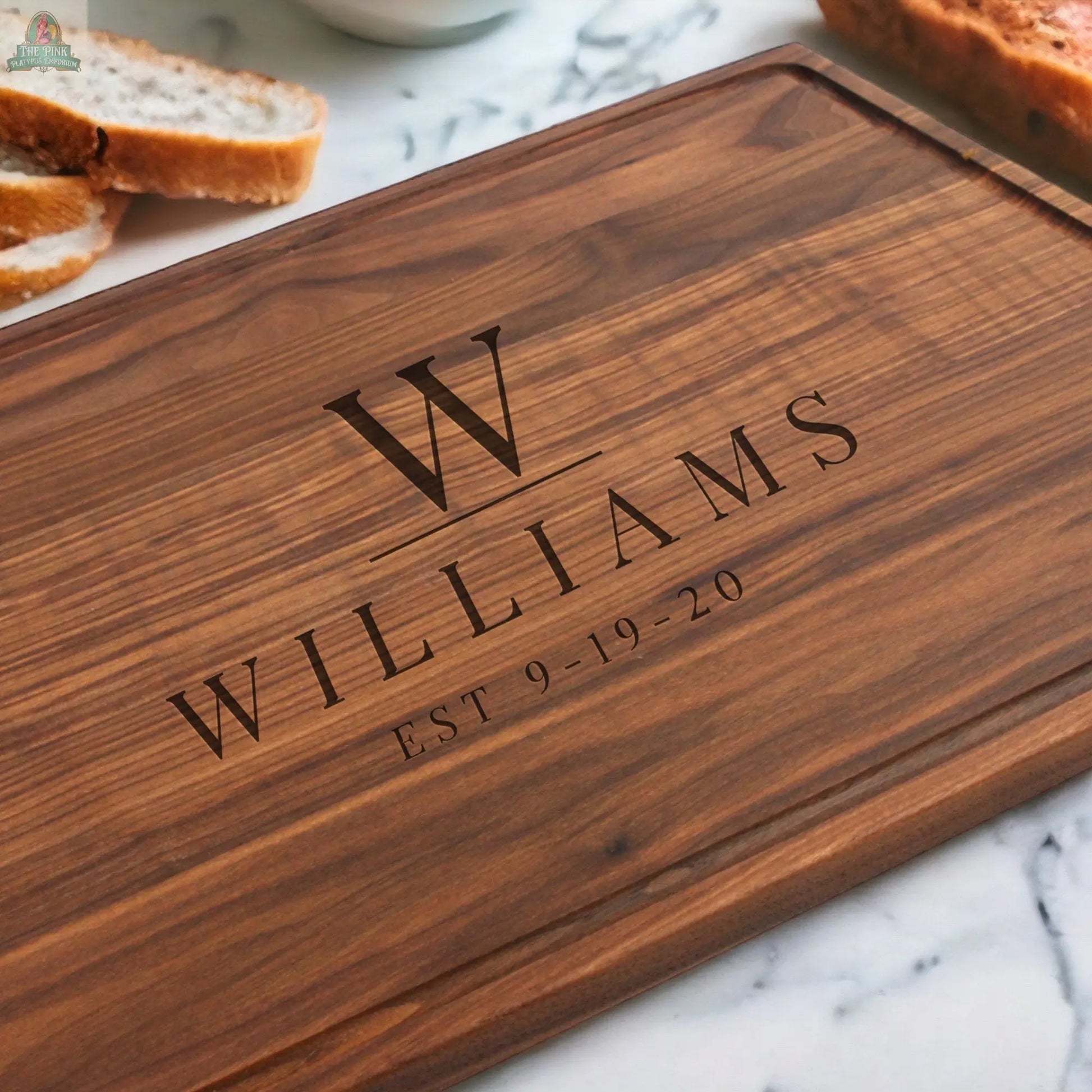 Extra Large Walnut Cutting Board, 24"x18" Charcuterie Serving Tray, Customizable Wedding Board, 100% Made in the USA Pink Platypus Emporium
