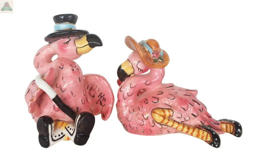 Fancy Flamingo Salt and Pepper Set Blue Sky Clayworks
