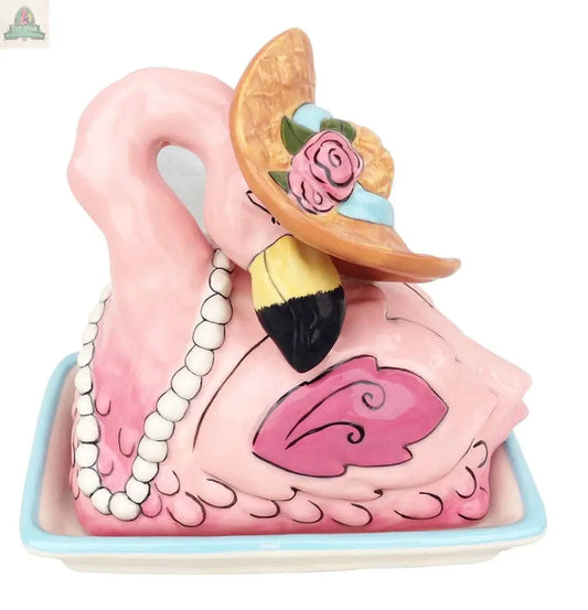 Flamingo Butter Dish Blue Sky Clayworks