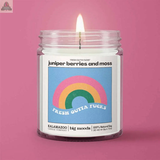 "Fresh Outta Fucks" Juniper Berries & Moss - Soy Candle Big Moods
