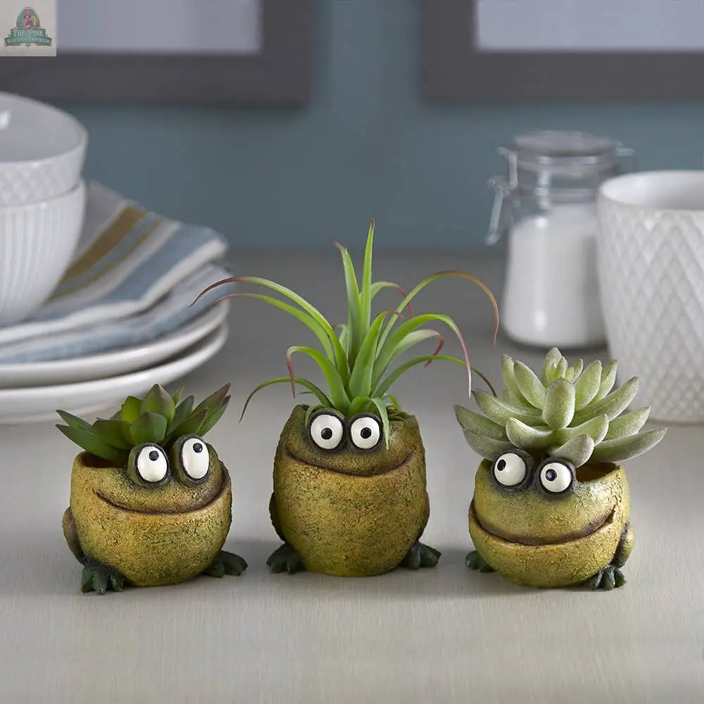 Frog Trio Mini Blobhouse Planters, Set of 3 Pink Platypus Emporium