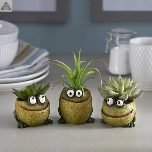 Frog Trio Mini Blobhouse Planters, Set of 3 Pink Platypus Emporium