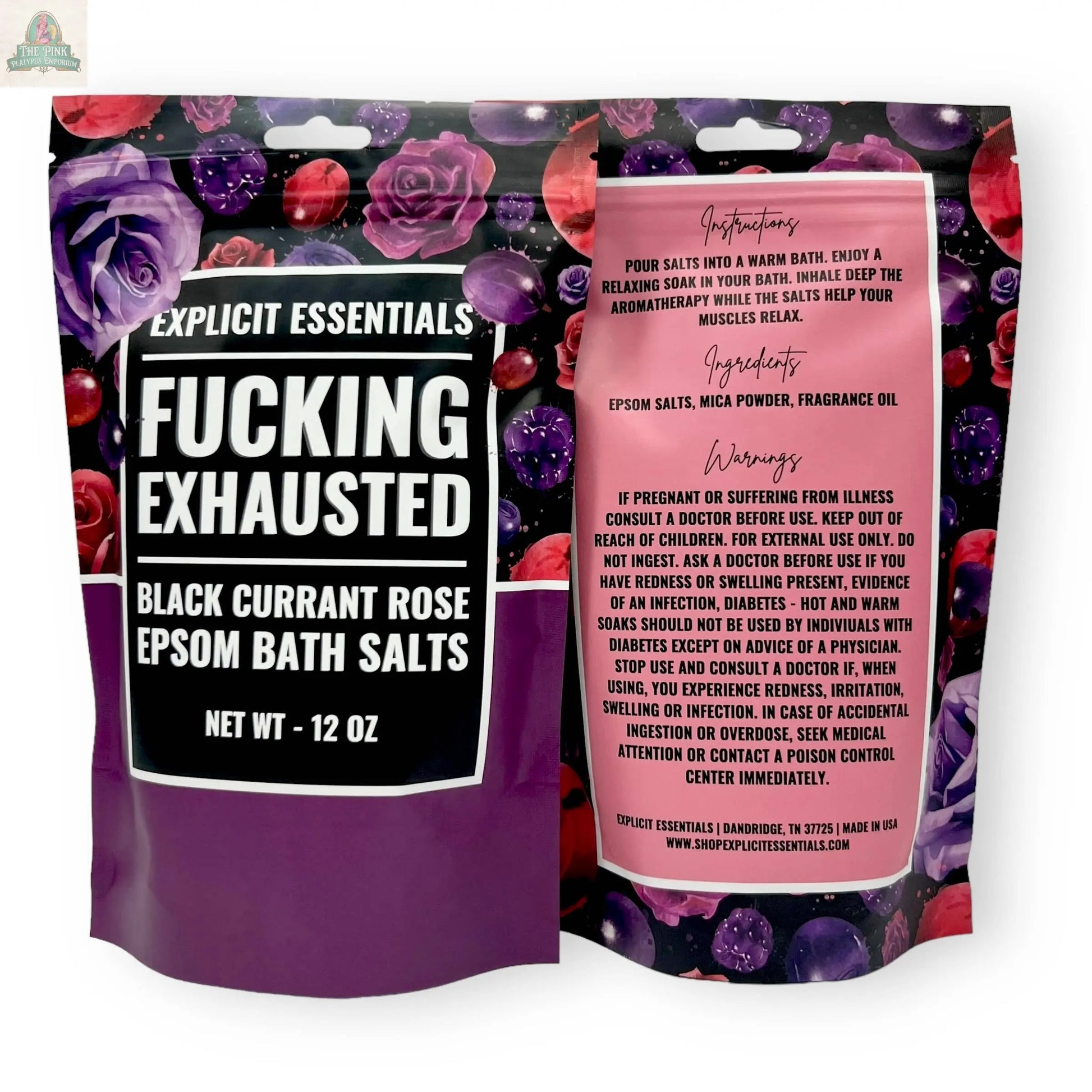 Fucking Exhausted Bath Salts 12oz Bag Pink Platypus Emporium