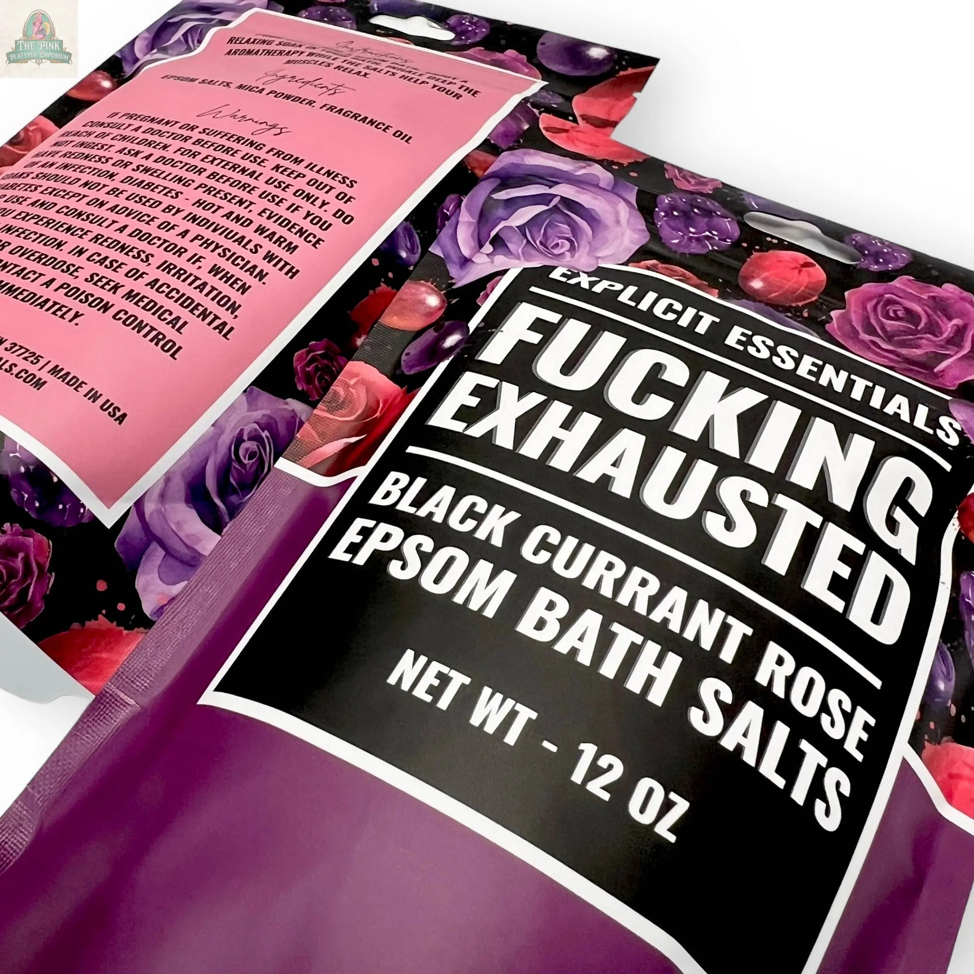 Fucking Exhausted Bath Salts 12oz Bag Pink Platypus Emporium