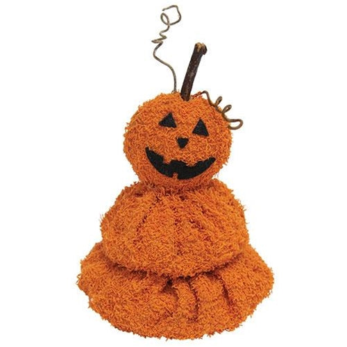 Decorative pumpkin with a smiling face on a white background