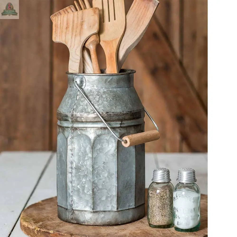 Galvanized Milk Can with Handle CTW Home Collection