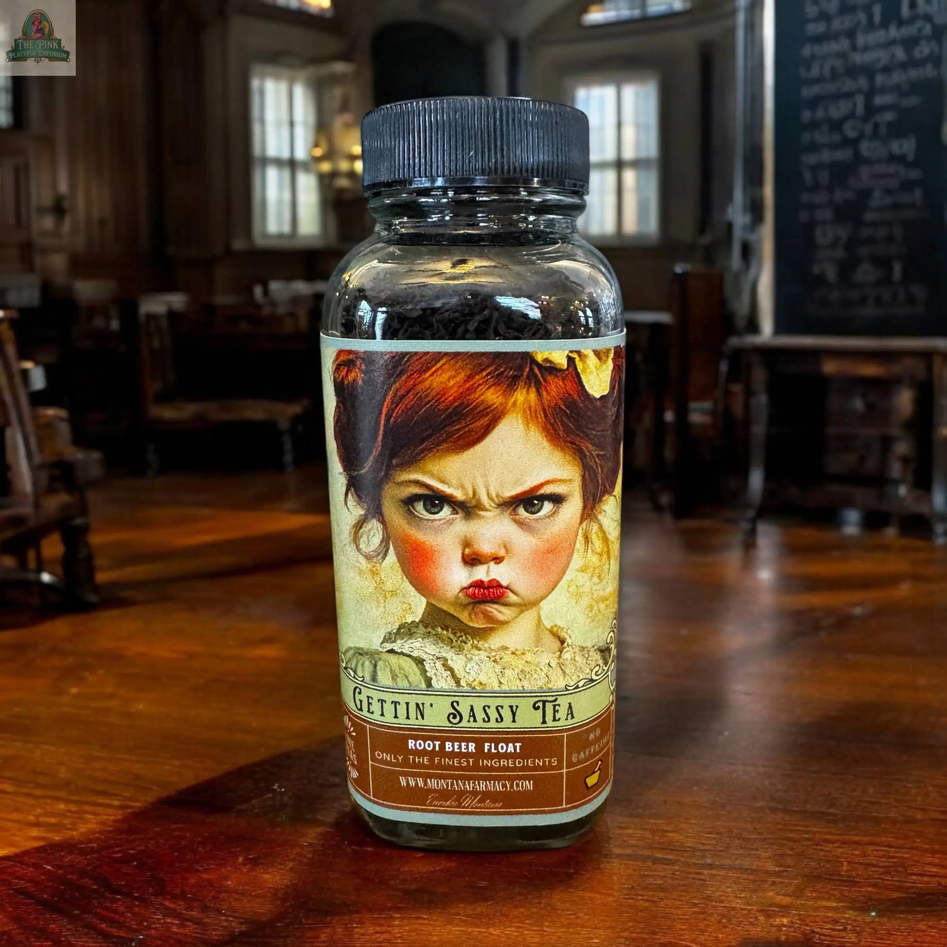 Getting Sassy Vintage Tantrum Child Sassafras root beer Tea Pink Platypus Emporium