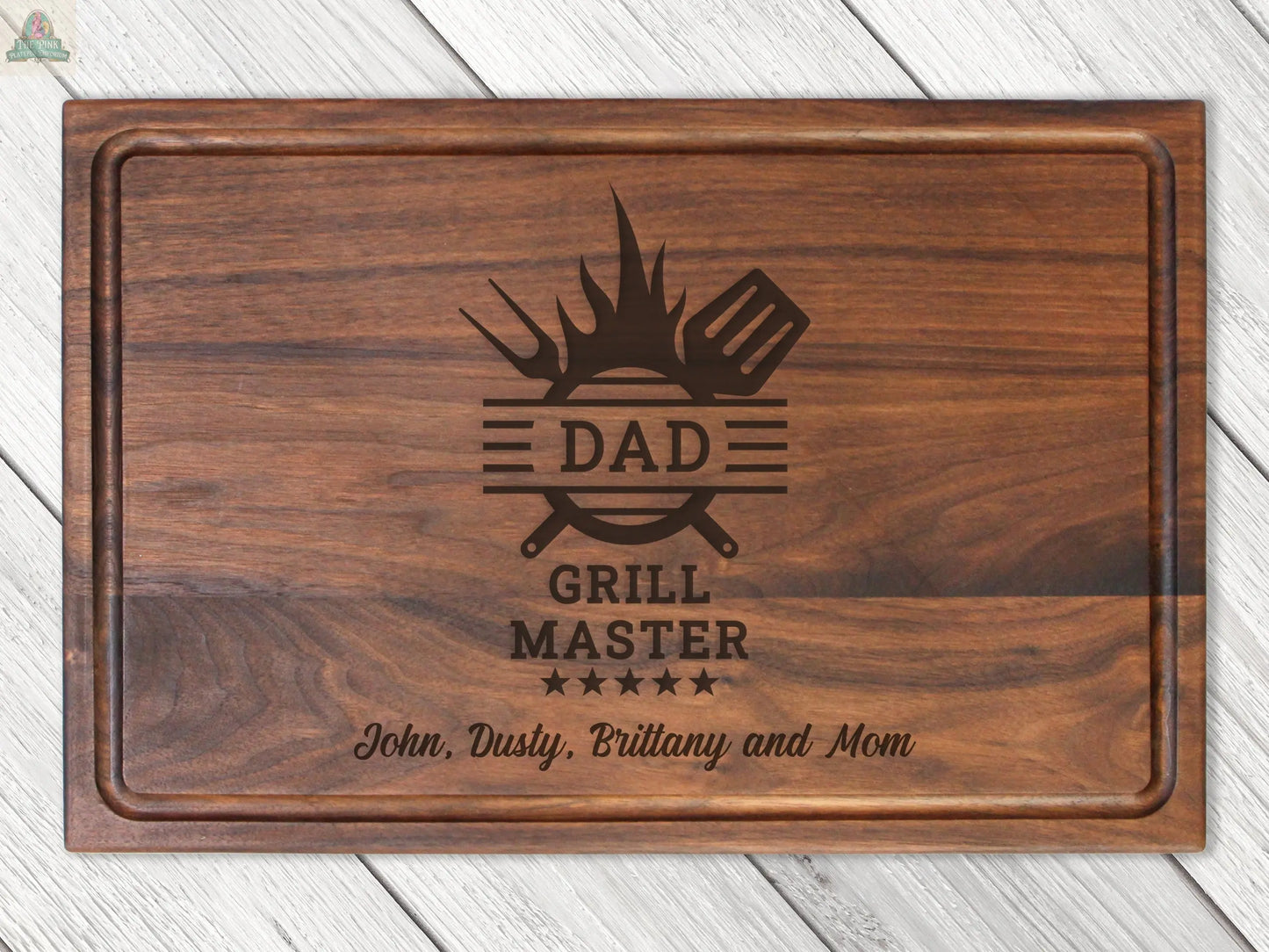 Gift For Dad Cutting Board, Personalized Gifts For Dad, Custom Grilling Gift For Dad, BBQ Gift For Dad, Custom Cutting Board - USA Made Pink Platypus Emporium