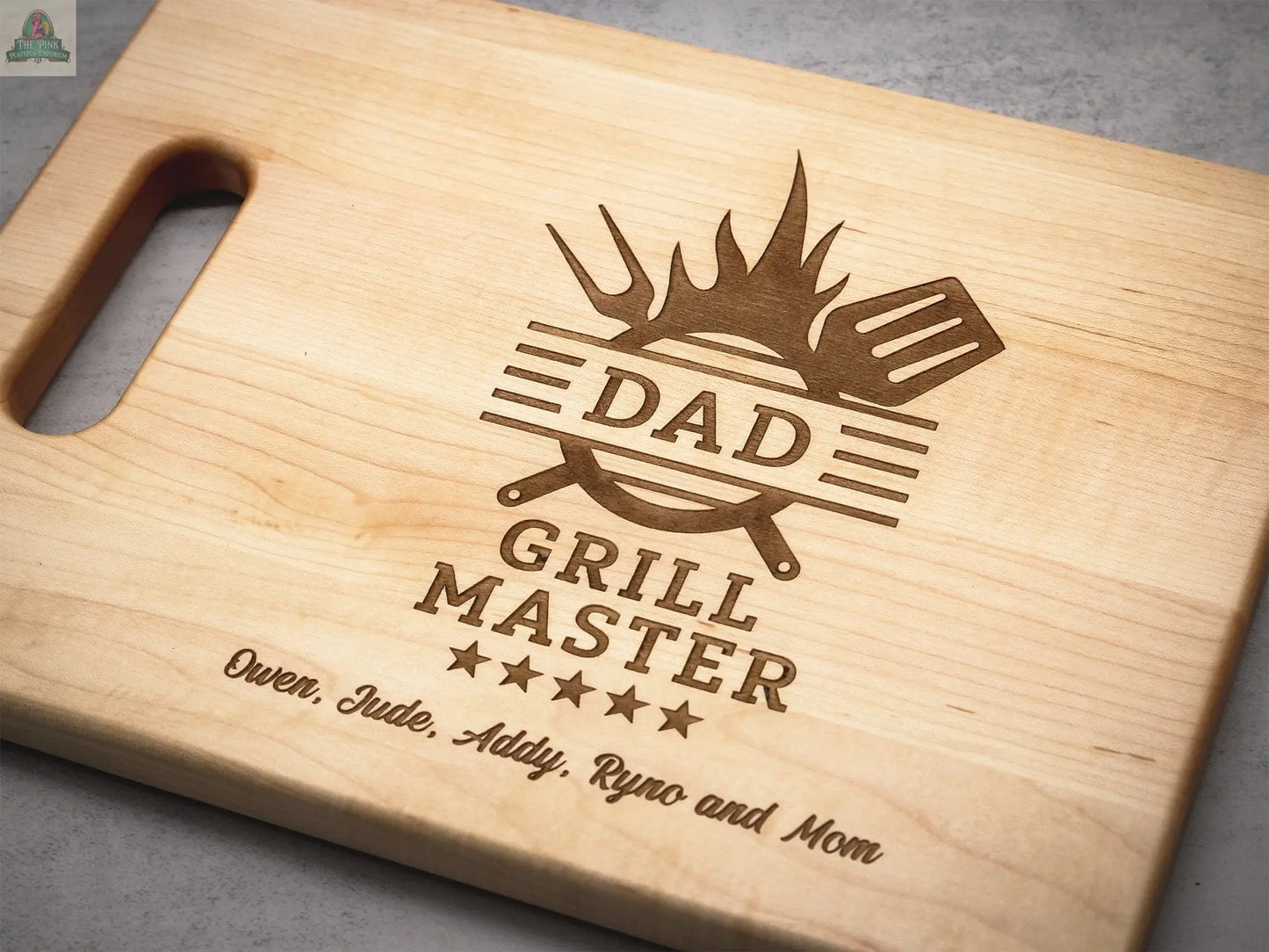 Gift For Dad Cutting Board, Personalized Gifts For Dad, Custom Grilling Gift For Dad, BBQ Gift For Dad, Custom Cutting Board - USA Made Pink Platypus Emporium