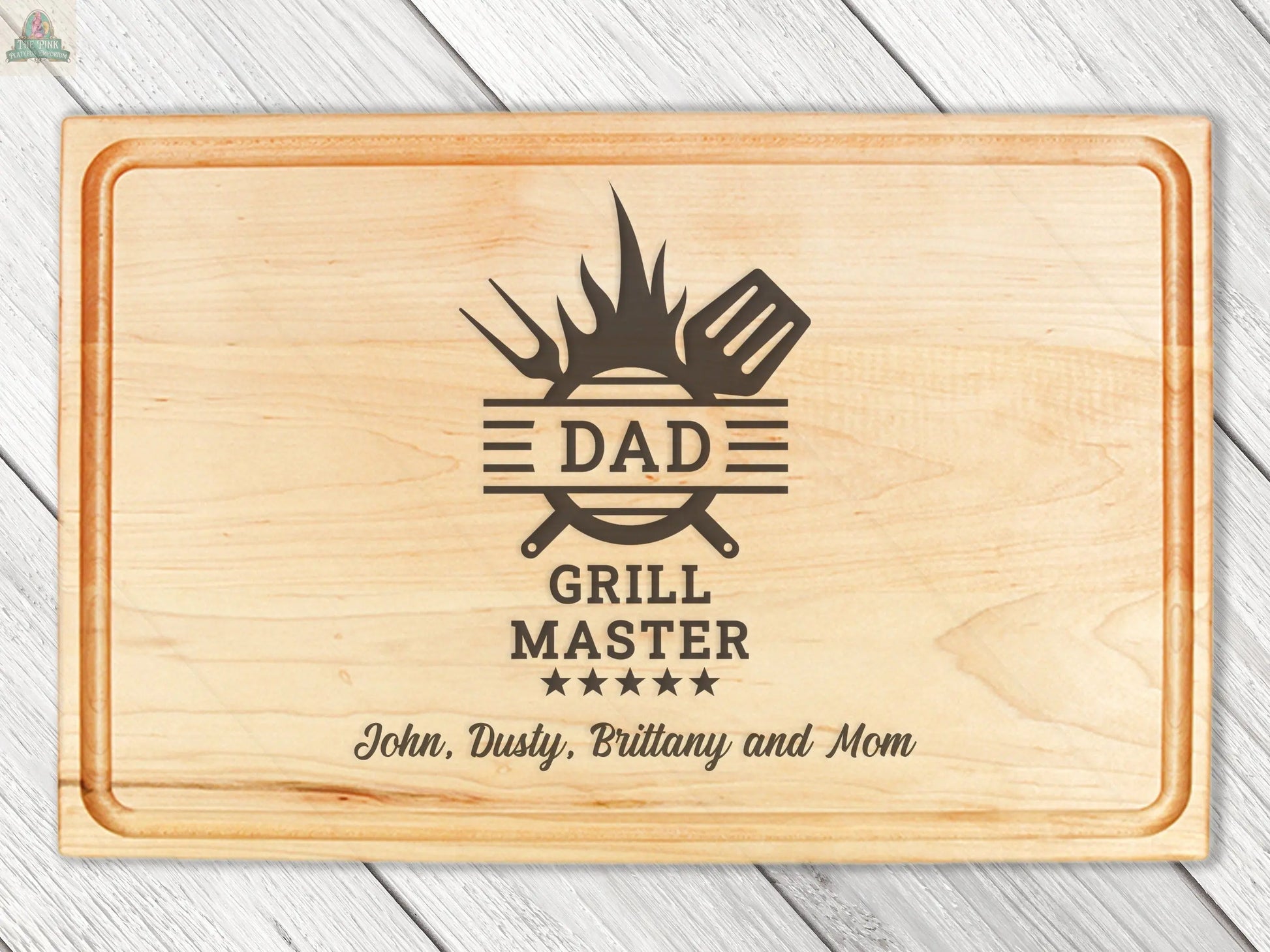 Gift For Dad Cutting Board, Personalized Gifts For Dad, Custom Grilling Gift For Dad, BBQ Gift For Dad, Custom Cutting Board - USA Made Pink Platypus Emporium