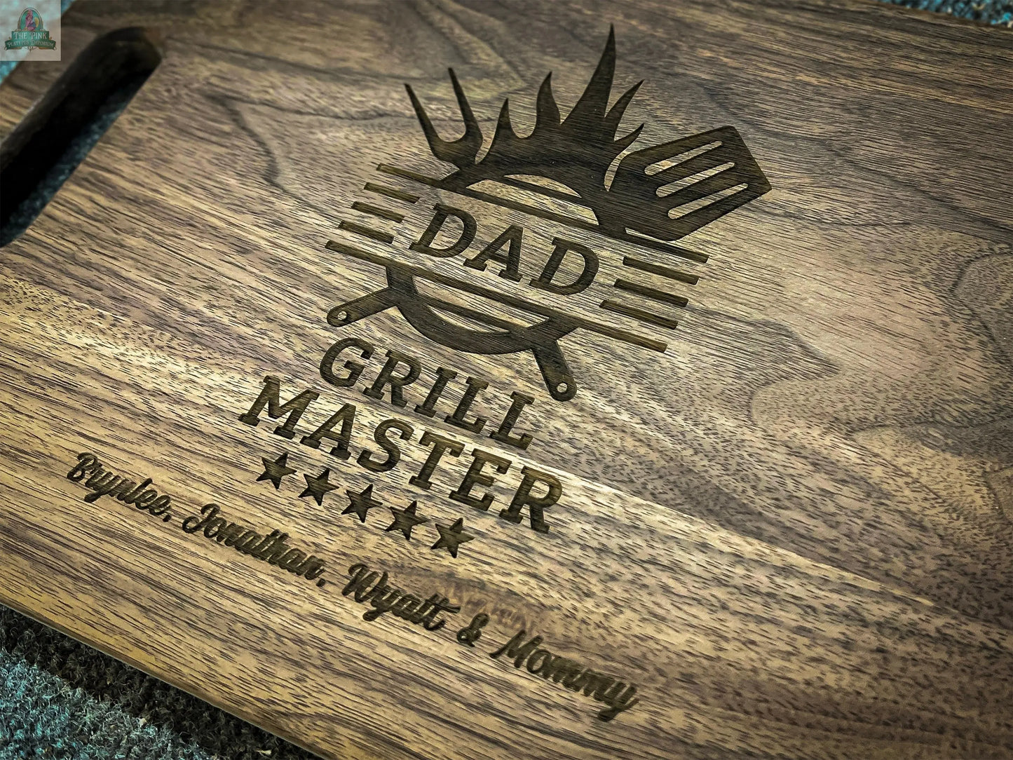 Gift For Dad Cutting Board, Personalized Gifts For Dad, Custom Grilling Gift For Dad, BBQ Gift For Dad, Custom Cutting Board - USA Made Pink Platypus Emporium