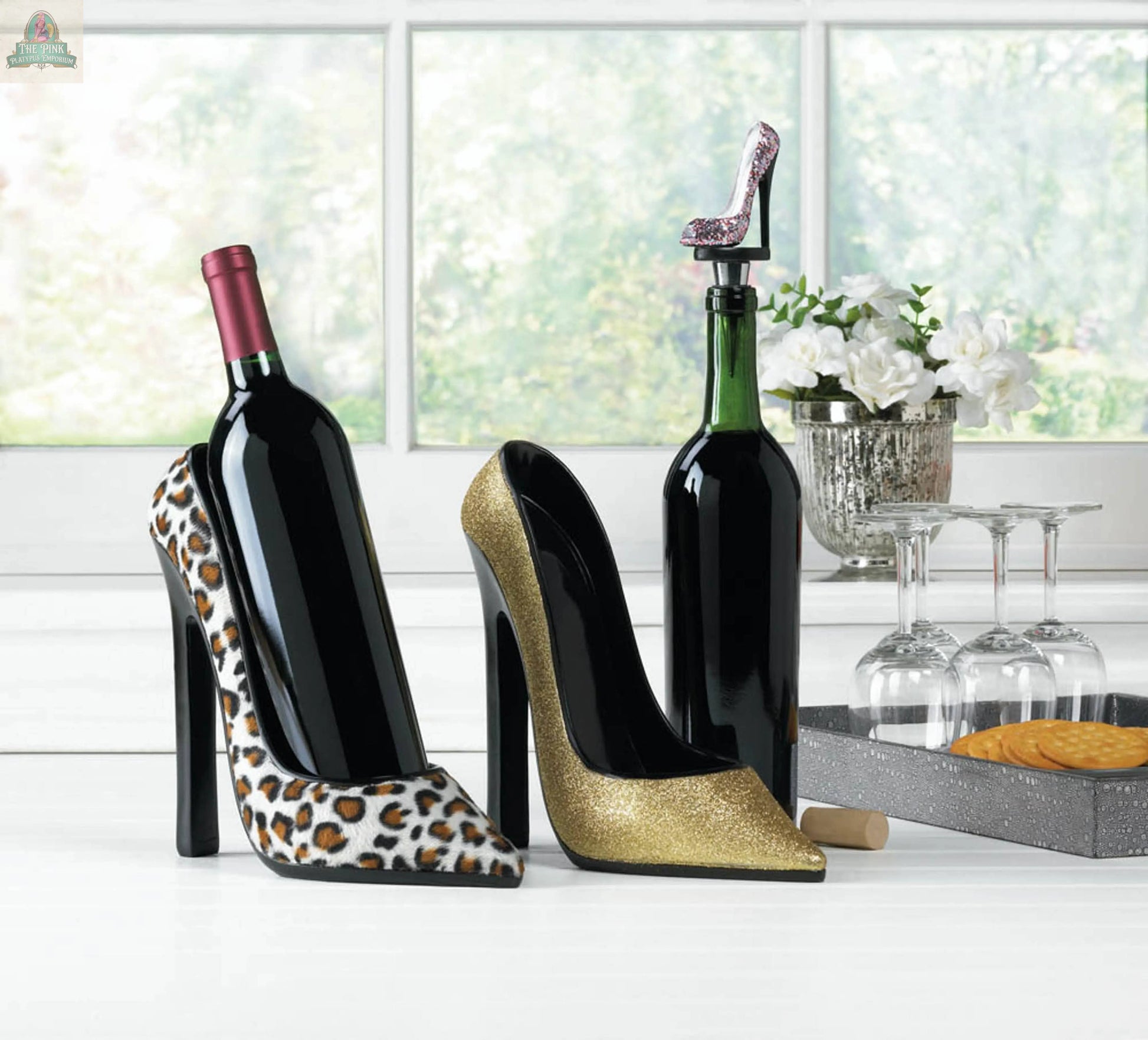 Glitter Shoe Wine Bottle Stopper Zingz Home