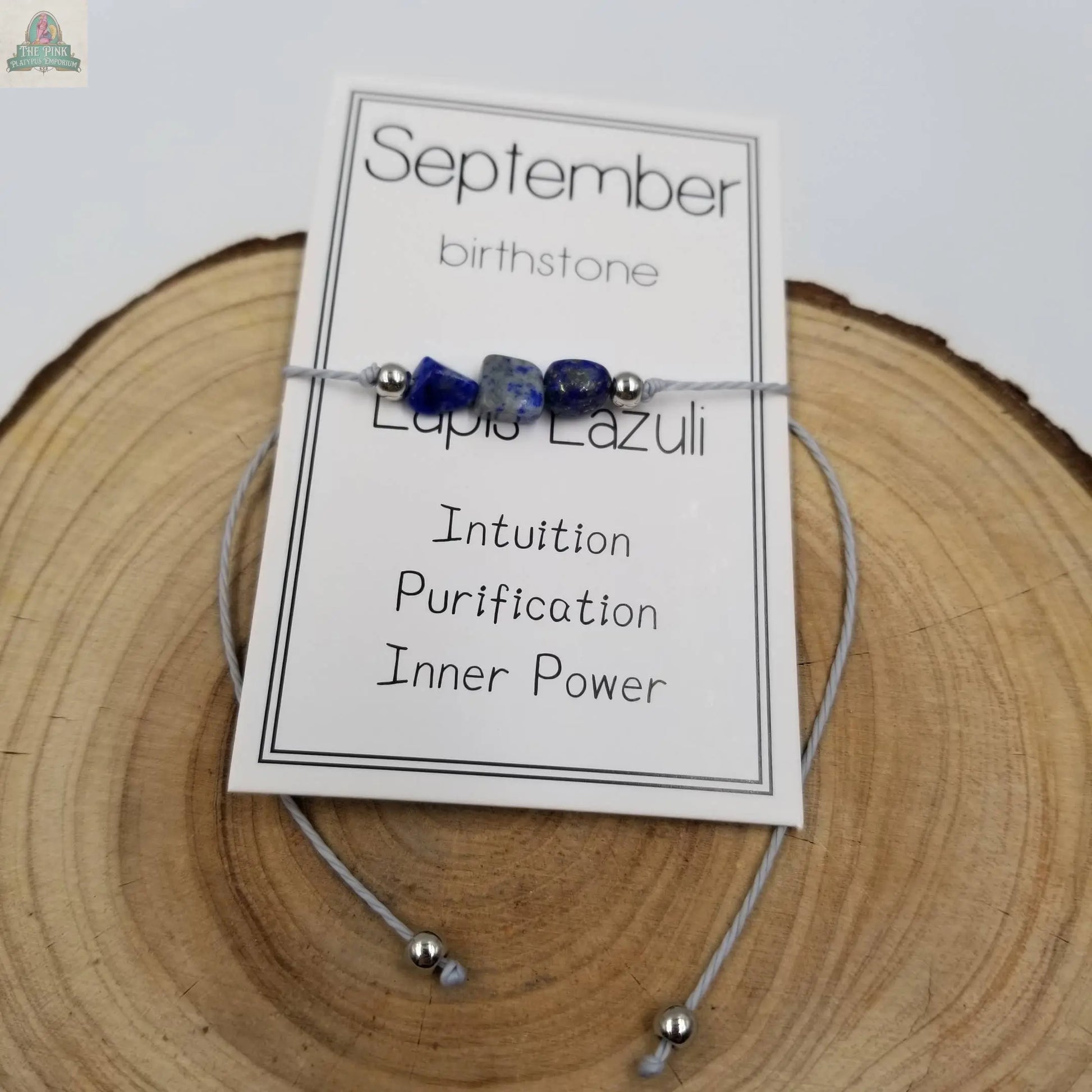 Handmade Birthday Stone Natural Stone Bracelet with Card: August CHAKRA JEWELRY