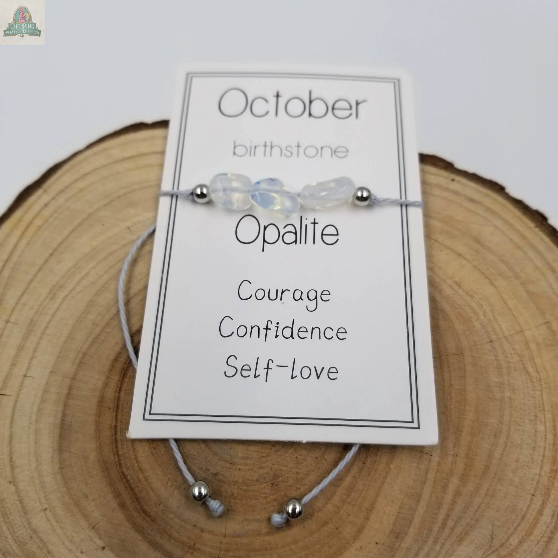 Handmade Birthday Stone Natural Stone Bracelet with Card: August CHAKRA JEWELRY